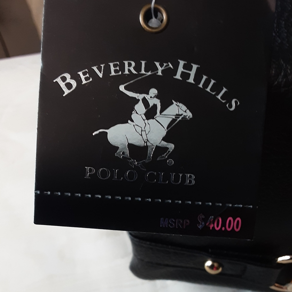 NWT BEVERLY HILLS POLO CLUB BLACK CROSSBODY PURSE - Picture 6 of 6